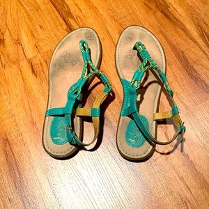 B.o.c. Born sandals green and gold. Womens size 9